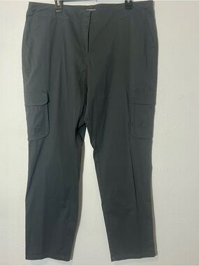J. Jill Women’s Cargo Straight Leg Pants Size 18 Gray Comfy Soft Pants Pocket